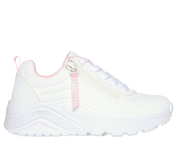 Sneakers bianche da bambina con soletta Memory Foam Skechers Uno Lite - Easy Zip, Brand, SKU s342000203, Immagine 0